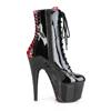 Pleaser - ADORE1020FH Plateau Laarzen, Paaldans schoenen - Paaldans schoenen - Zwart/Rood Product image